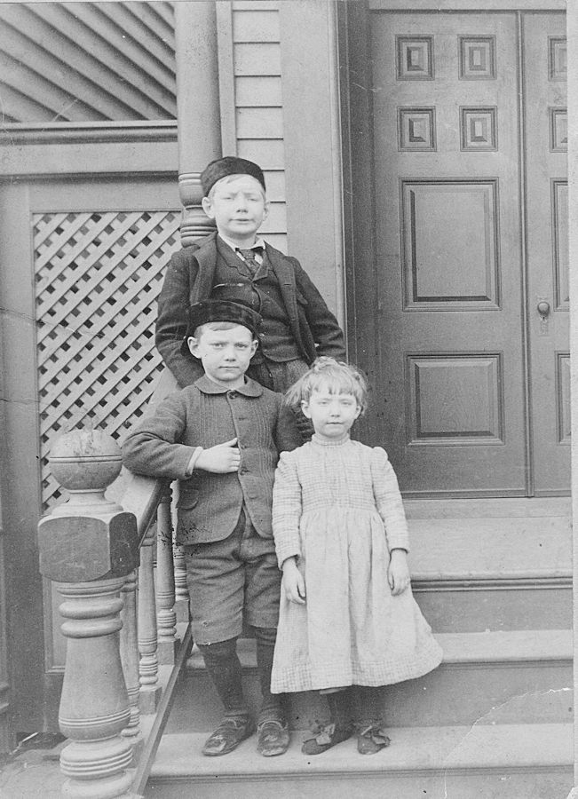 Sauer Family - William Irving on the top step, Edward & Mabel Blizzard
Photo from Liz Adams
